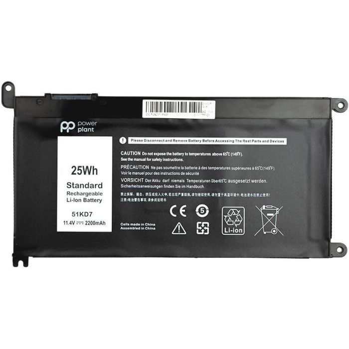 Аккумулятор PowerPlant для ноутбука DELL Chromebook 3180 (51KD7) 11.4V 2200mAh