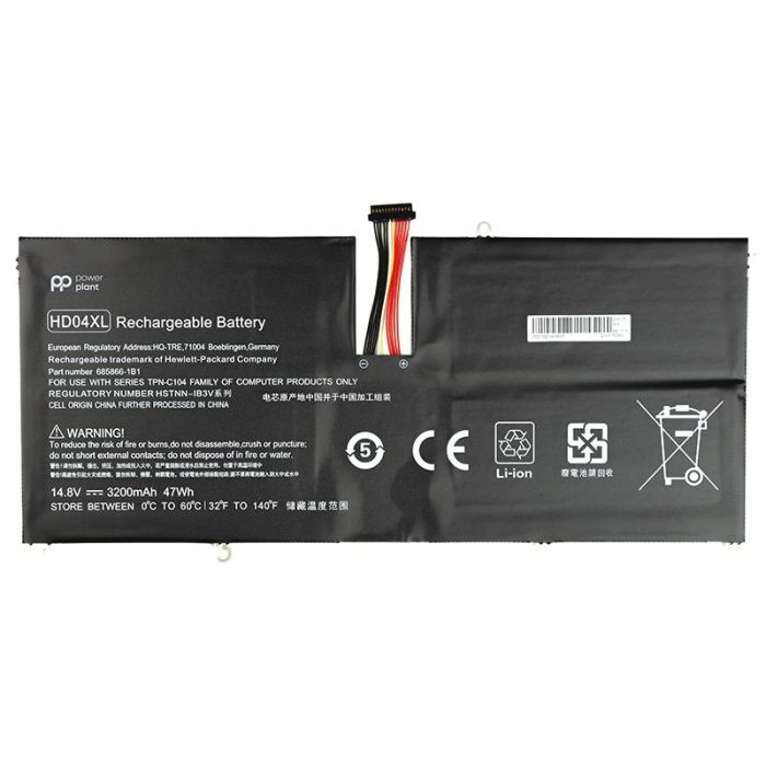 Акумулятор PowerPlant для ноутбука HP Envy Spectre XT 13-2120TU (HD04XL) 14.8V 3200mAh