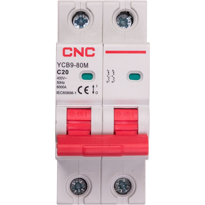 Модульний автоматичний вимикач CNC YCB9-80M 2P C20 6ka