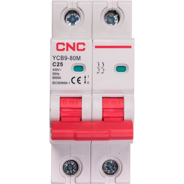 Модульний автоматичний вимикач CNC YCB9-80M 2P C25 6ka