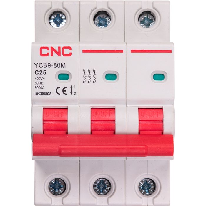 Модульний автоматичний вимикач CNC YCB9-80M 3P C25 6ka