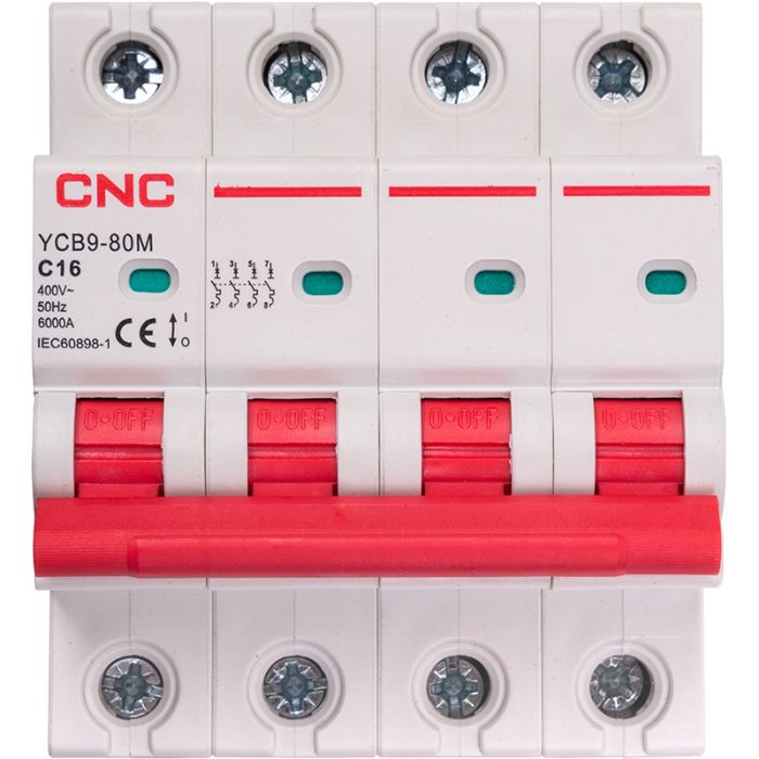Модульний автоматичний вимикач CNC YCB9-80M 4P C16 6ka