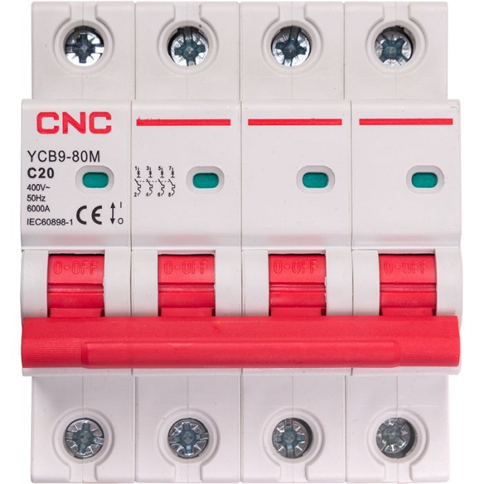 Модульний автоматичний вимикач CNC YCB9-80M 4P C20 6ka