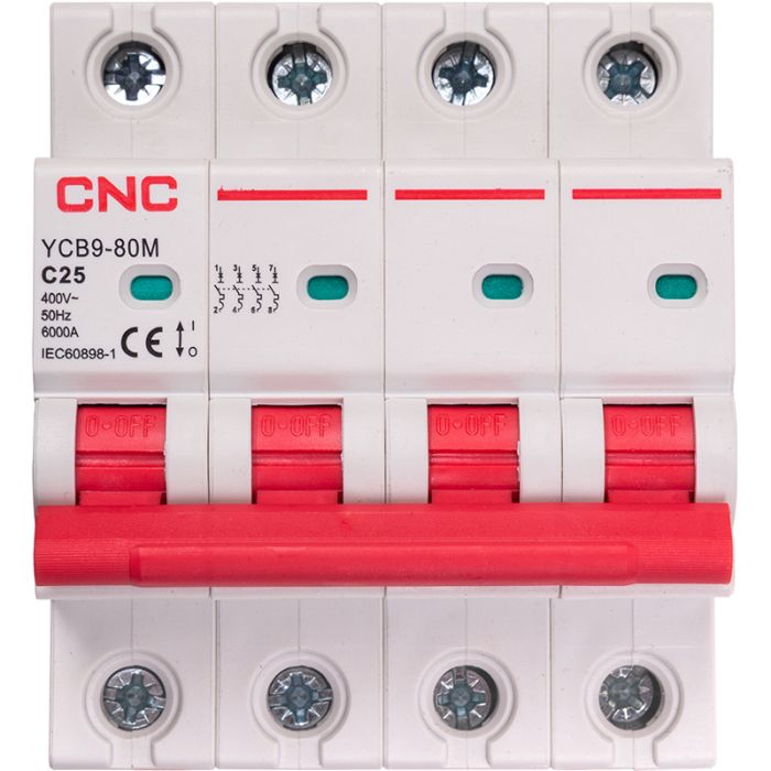 Модульний автоматичний вимикач CNC YCB9-80M 4P C25 6ka