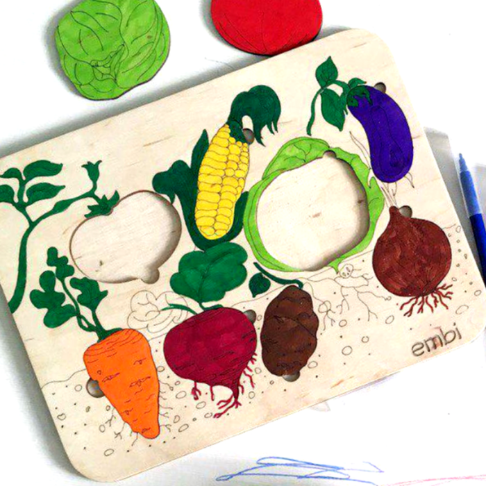 Пазл-сортер Embi для детей Овощи 30x20х1см