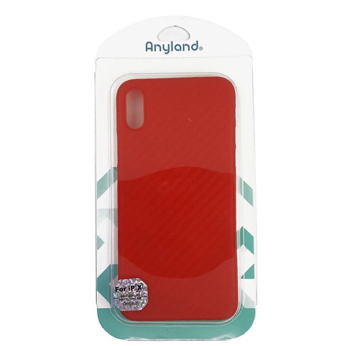 Чехол Anyland Carbon Ultra thin для Apple iPhone X/XS Red