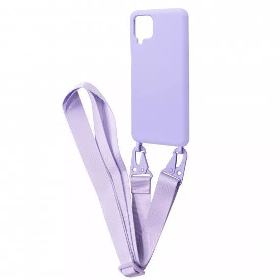 Чехол Strap Silicone Case Samsung Galaxy A12, A125 Light Purple