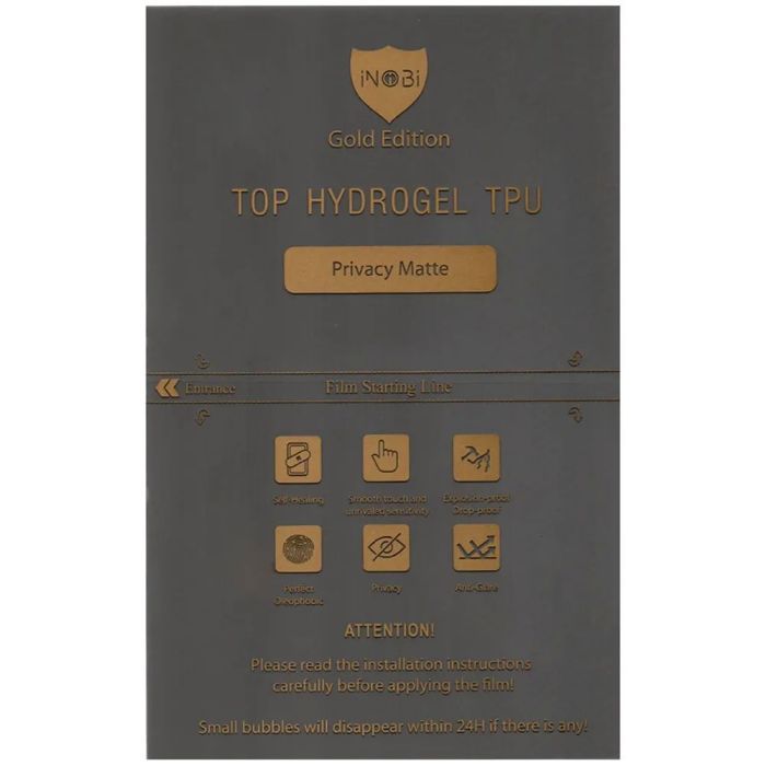 Захисна гідрогелева плівка iNobi Gold для Tecno Pop 6 Pro, BE8 матова антишпигун
