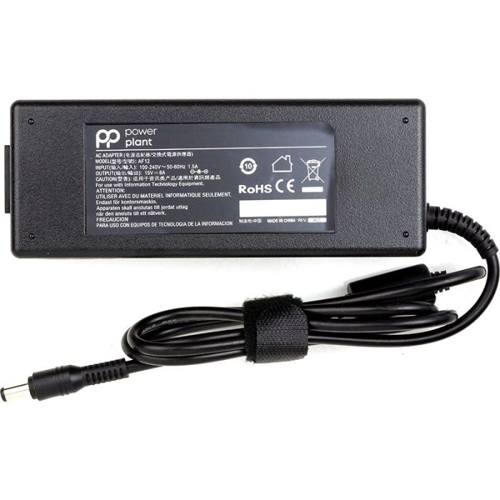 Блок живлення для ноутбука PowerPlant TOSHIBA 220V, 15V 120W 8A (6.3*3.0)