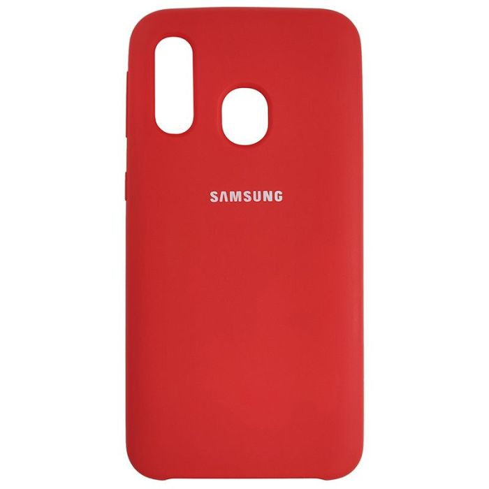 Чехол Silicone Case for Samsung A40 Red (14)