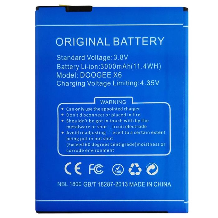 Аккумулятор для Original PRC DooGee X6/X6 Pro (3000 mAh)