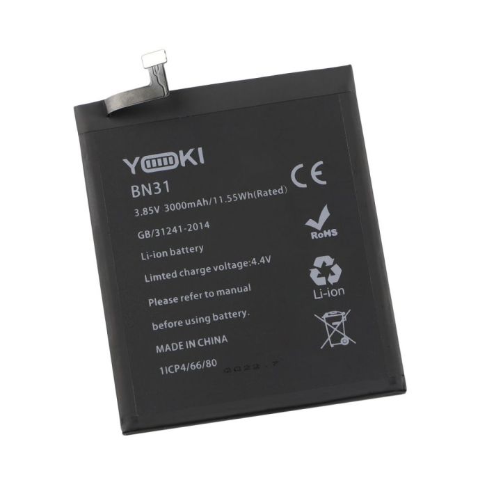 Акумулятор Yoki для Xiaomi BN31 для Mi5X, Redmi Note 5A (Prime), 5A pro, Mi A1, Redmi S2