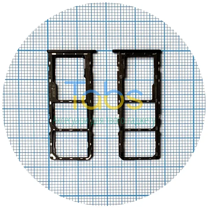 Тримач SIM карти Samsung Galaxy A20s A207F, A30s A307, A50s A507F, A70s A707F (чорний на 2 SIM + Micro SD) - зображення 1