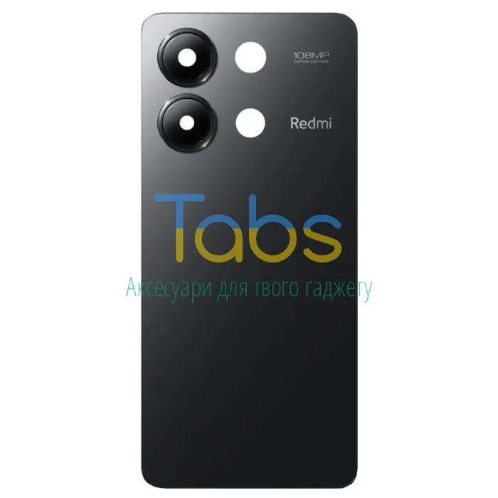 Задня кришка для Xiaomi Redmi Note 13 4G (чорна зі склом камери) Original Quality - зображення 2