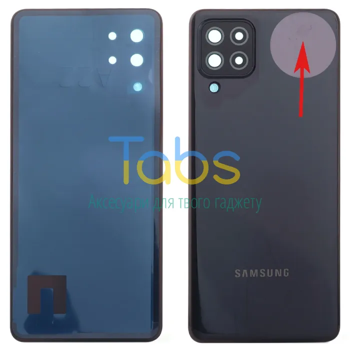 Задня кришка для Samsung Galaxy A22 4G A225F (чорна зі склом камери - уцінка) Original Quality - изображение 1