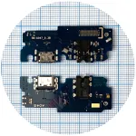 Шлейф Samsung Galaxy A04s A047F з роз'ємами зарядки та навушників, мікрофоном - нижня плата