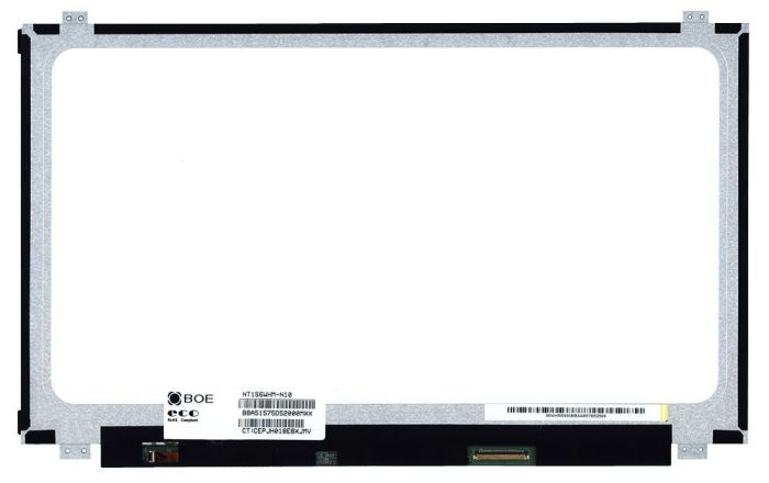 Матриця для ноутбука 15,6", Slim (тонка), 40 pin (знизу праворуч), 1366x768, Світлодіодна (LED), кріплення зверху\знизу, глянсова, BOE-Hydis, NT156WHM-N10