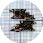 Шлейф Xiaomi 13 Lite з роз'ємами Sim-карти, зарядки та мікрофоном - нижня плата Original Quality