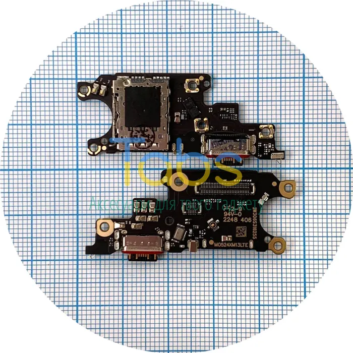 Шлейф Xiaomi 13 Lite з роз'ємами Sim-карти, зарядки та мікрофоном - нижня плата Original Quality - зображення 1
