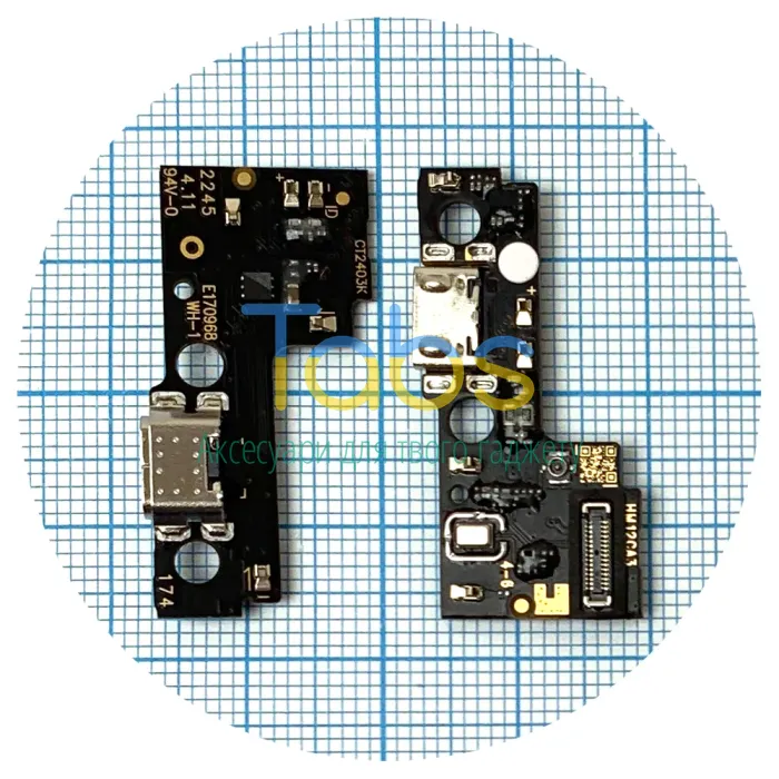 Шлейф для Xiaomi Redmi 12C, Poco C55 з роз'ємом зарядки та мікрофоном - нижня плата High Quality - зображення 1