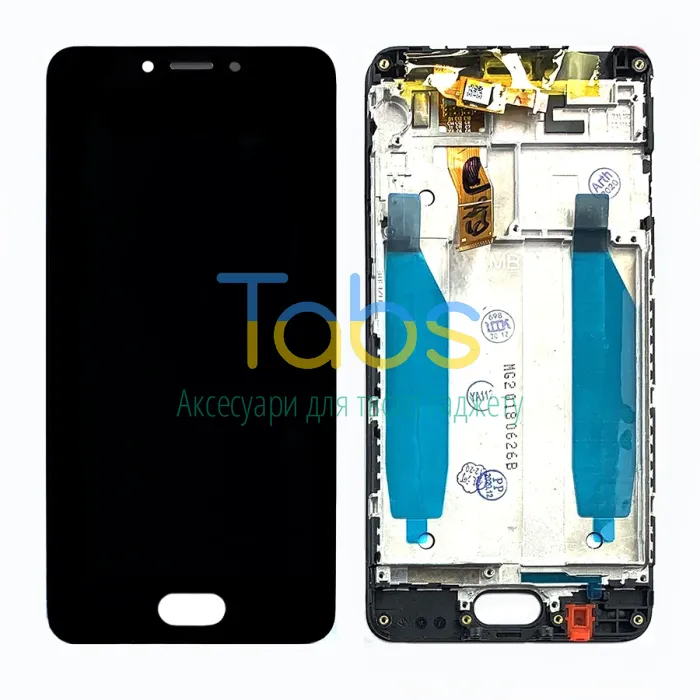 Дисплей для Meizu M5c M710H з тачскріном (чорний оригінал 100% з рамкою (дрібні подряпини)) - зображення 1