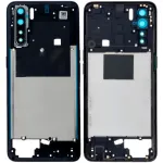 Рамка корпусу Oppo A91 (чорна зі склом камери)