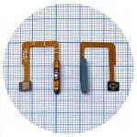Шлейф Xiaomi Poco F5, Redmi Note 12 Turbo з кнопкою включення та сканером відбитка пальця (синій) High Quality