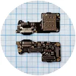 Шлейф Xiaomi 12, 12X із роз'ємами зарядки та SIM карти, мікрофоном - нижня плата High Quality