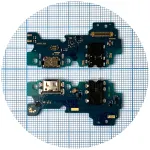 Шлейф Samsung Galaxy A32 4G A325F з роз'ємами зарядки, навушників та мікрофоном Оригінал Китай - нижня плата