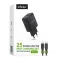 Мережевий зарядний пристрій (адаптер) 2в1 WALKER WH-64 PD_25W + Data Cable Type-C to Type-C black