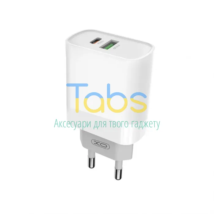 Мережевий зарядний пристрій (адаптер) XO L64 PD, QC3.0, 3A, 18W white - зображення 1