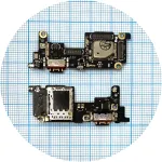 Шлейф Xiaomi 12T, 12Т Pro з роз'ємами Sim-карти, зарядки та мікрофоном - нижня плата Original Quality