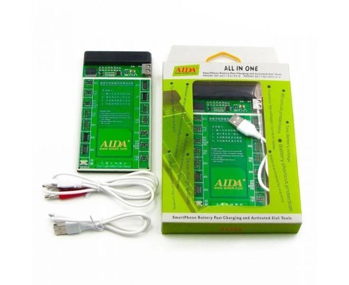 Плата активації і зарядки акумуляторів AIDA A-600 для iPhone 4G, 4S, 5G, 5S, 6G, 6+, 6S, 6S+, SE, 7G, 7+ з цифр. індикатором