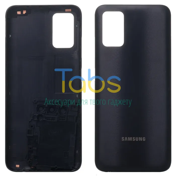 Задня кришка для Samsung Galaxy A03s A037F (чорна зі склом камери) Original Quality - зображення 1