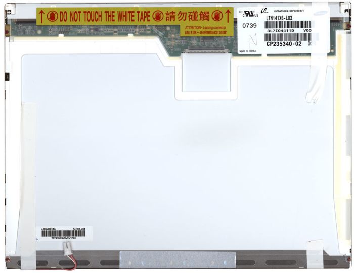 Матриця для ноутбука 14,1", Normal (стандарт), 30 pin (зверху праворуч), 1280x768, Лампова (1 CCFL), без кріплень, глянсова, Samsung, LTN141XB-L03
