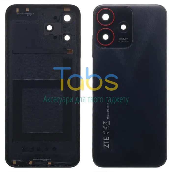 Задня кришка для ZTE Blade A73 4G (чорна зі склом камери) Original Quality - зображення 1