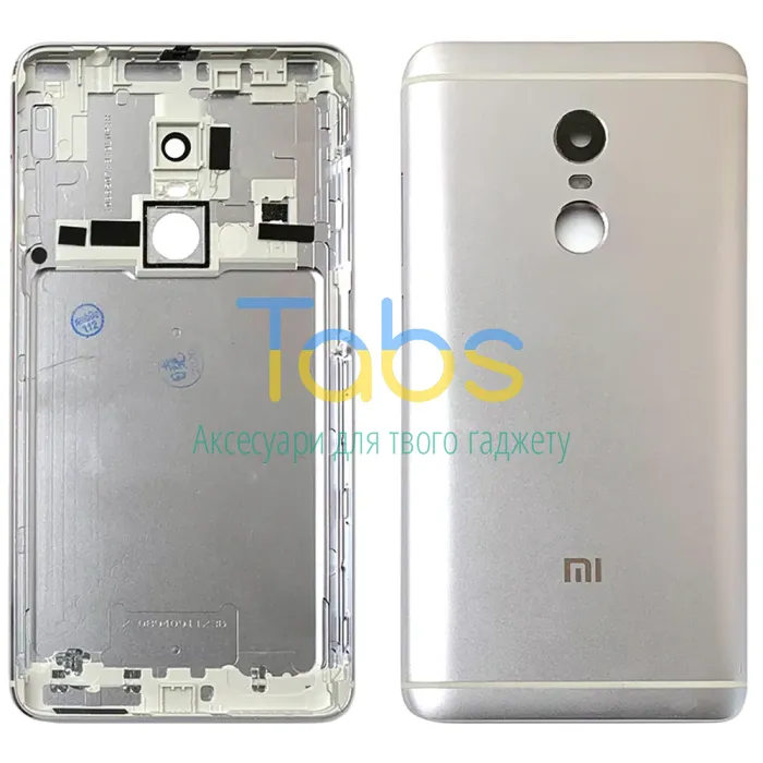 Задня кришка для Xiaomi Redmi Note 4 (сіра MediaTek) Original Quality - зображення 1