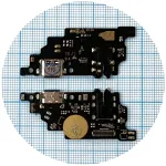Шлейф ZTE Blade V30 з роз'ємом зарядки та навушників, з мікрофоном - плата зарядки High Quality