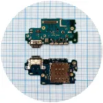 Шлейф Samsung Galaxy A53 5G A536B з роз'ємами зарядки та Sim-карти з мікрофоном - нижня плата Original Quality