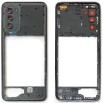 Рамка корпусу Motorola Moto G82 (сіра зі склом камери) Original Quality
