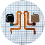 Шлейф для Vivo Y17 Y19 зі сканером відбитка пальця (чорний)