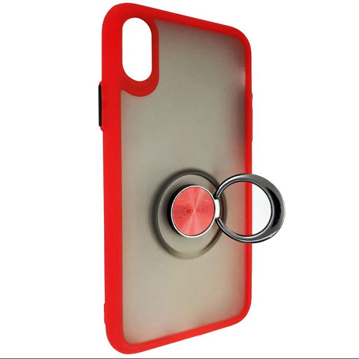 Чохол Totu Copy Ring Case iPhone X/XS Червоний+Чорний