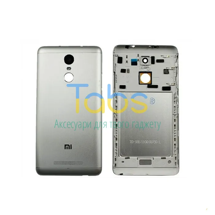 Задня кришка для Xiaomi Redmi Note 3 Pro (сіра  зі склом камери) Original Quality - зображення 1