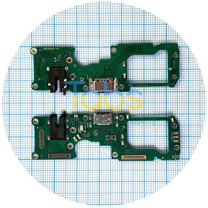 Шлейф Oppo A96 5G China PFUM10 з роз'ємами зарядки, навушників та мікрофоном - нижня плата High Quality - зображення 1