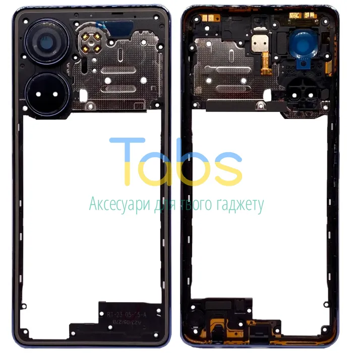 Рамка корпусу Tecno Camon 20, 20 Pro (синя зі склом камери) - зображення 1