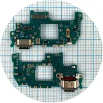 Шлейф Samsung Galaxy A55 5G A556 з роз'ємом зарядки та мікрофоном - нижня плата High Quality
