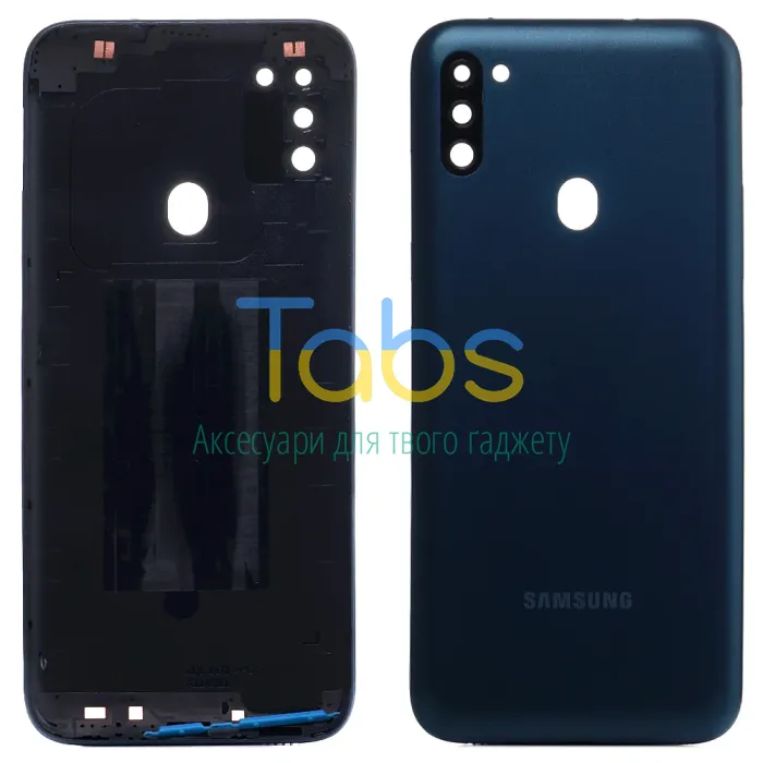 Задня кришка для Samsung Galaxy M11 M115F (синій  зі склом камери) Original Quality - зображення 1