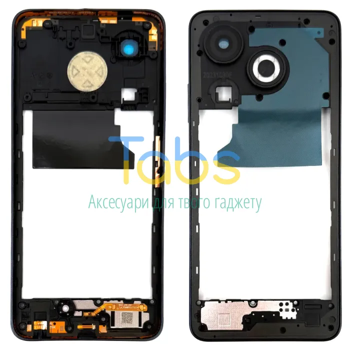 Рамка корпусу Infinix Smart 8 X6525 (чорна зі склом камери) - зображення 1