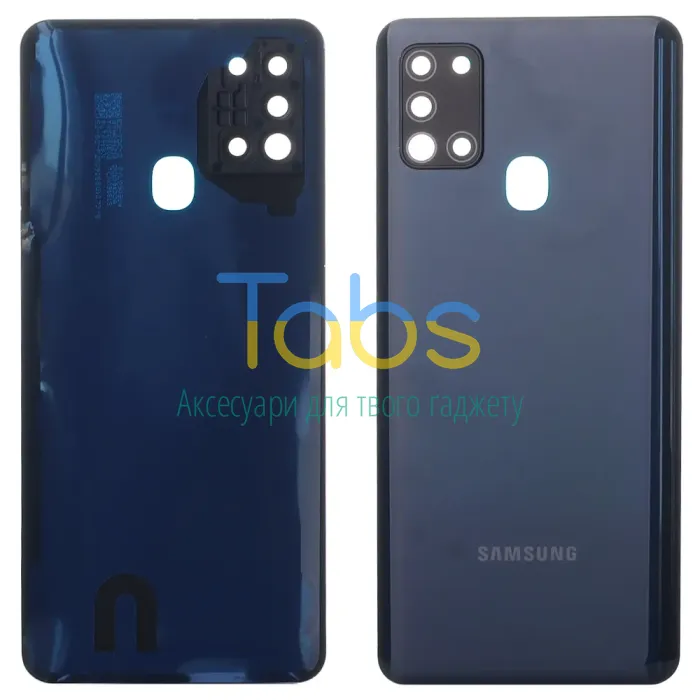 Задня кришка для Samsung Galaxy A21s A217F (чорна зі склом камери) Original Quality - зображення 1