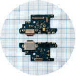 Шлейф Samsung Galaxy S20+ Plus G985F G986F з роз'ємом зарядки та мікрофоном - нижня плата Original Quality